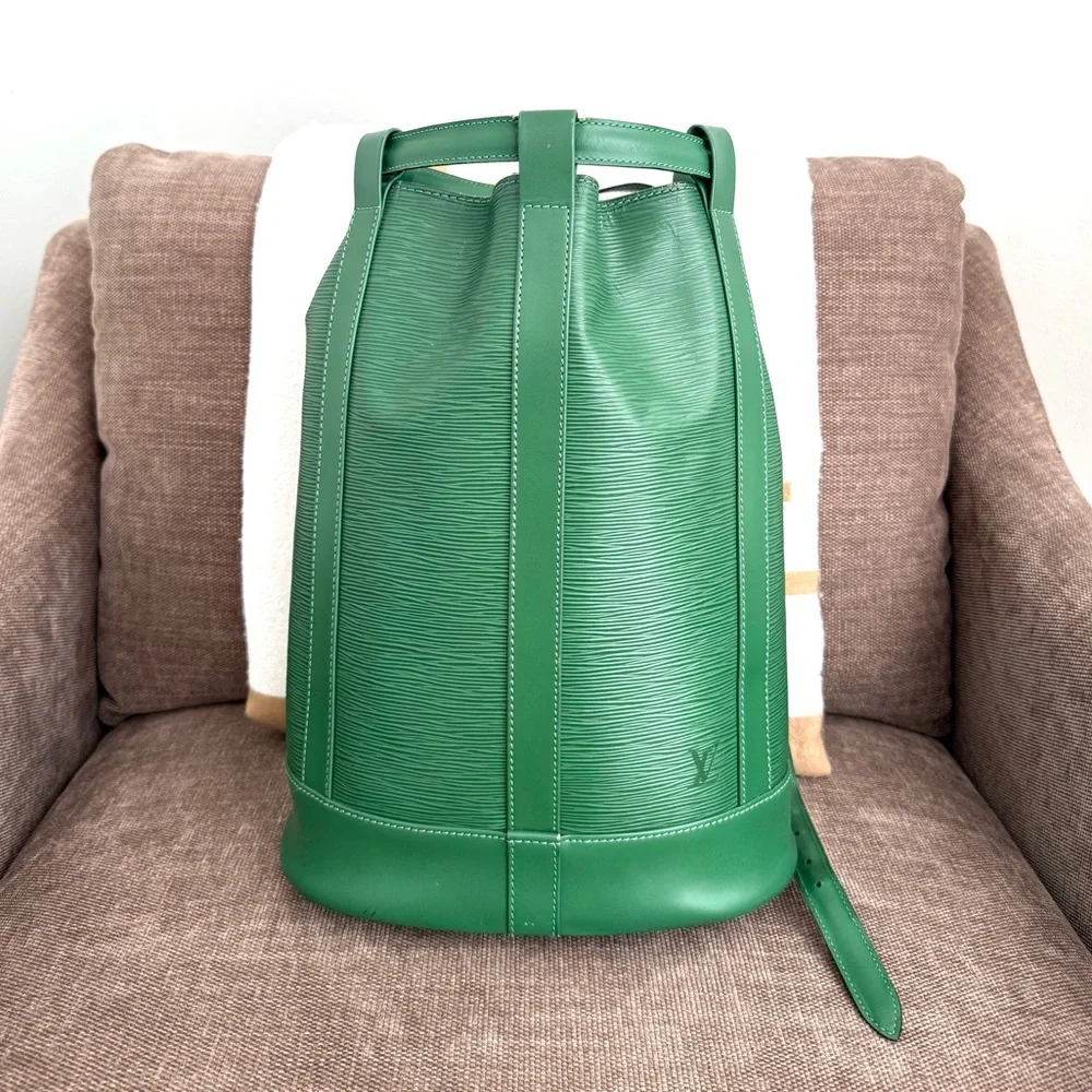 Authentic Louis Vuitton Randonnée PM backpack shoulder bag M52354 green Epi